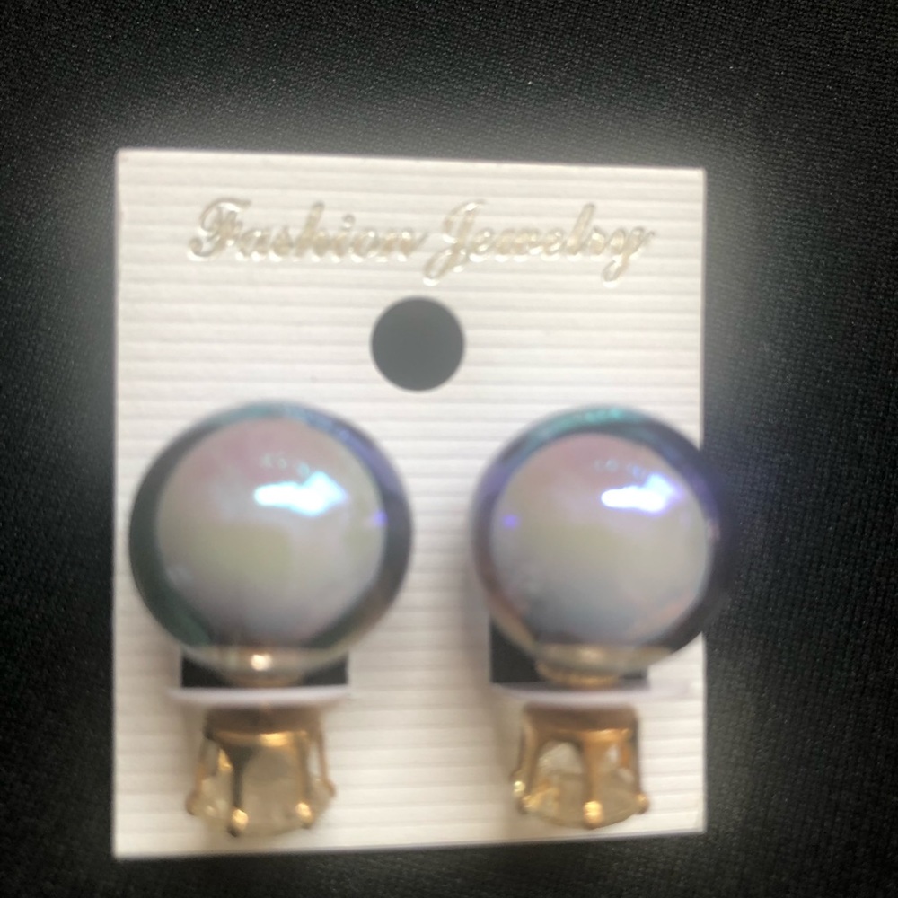 Glass globe jacket earrings